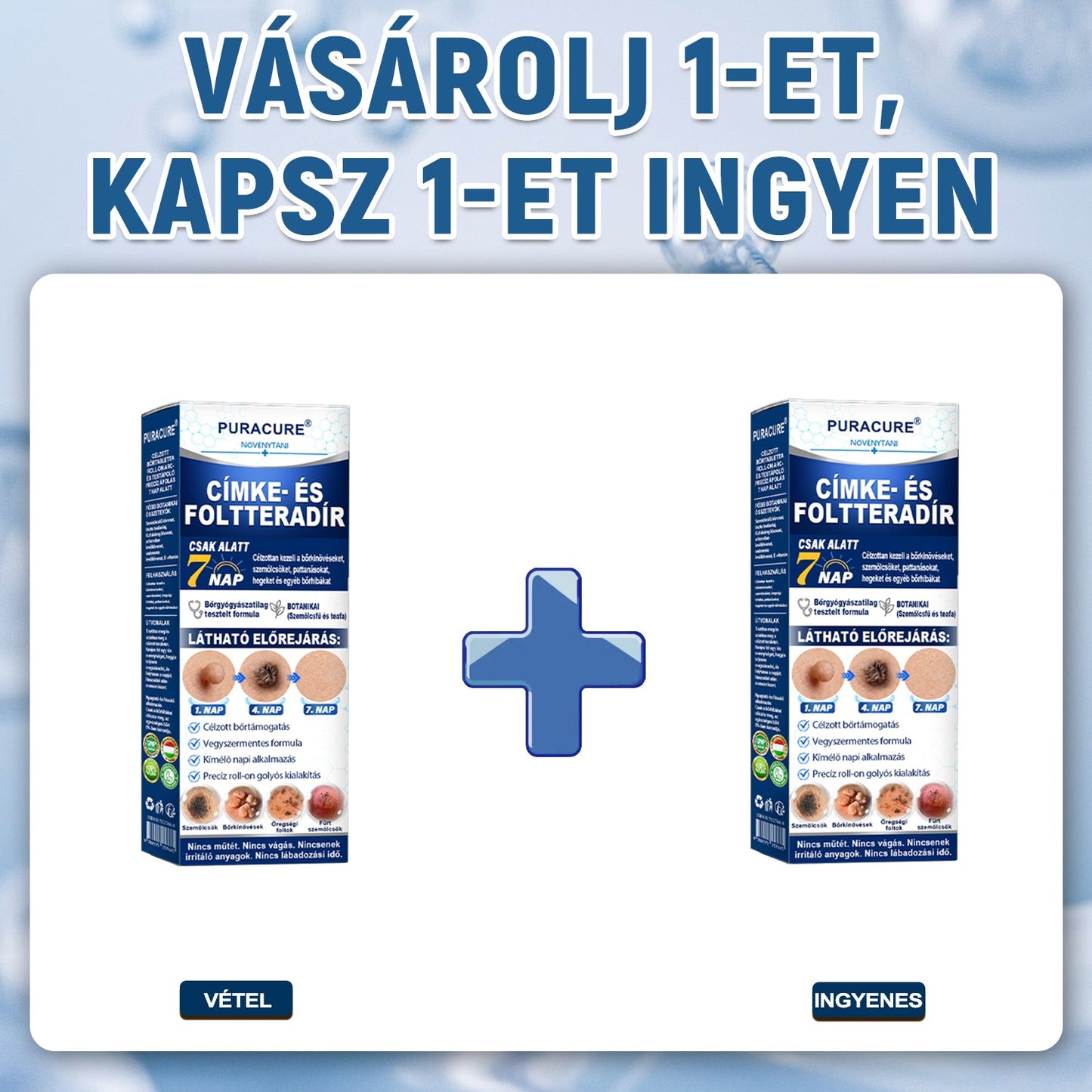 PuraCure® 👩‍⚕️ 𝟕 𝐍𝐚𝐩𝐨𝐬 Bőrkinövés- és Folteltávolító Toll Fájdalommentes és Hegmentes Professzionális Rollerball