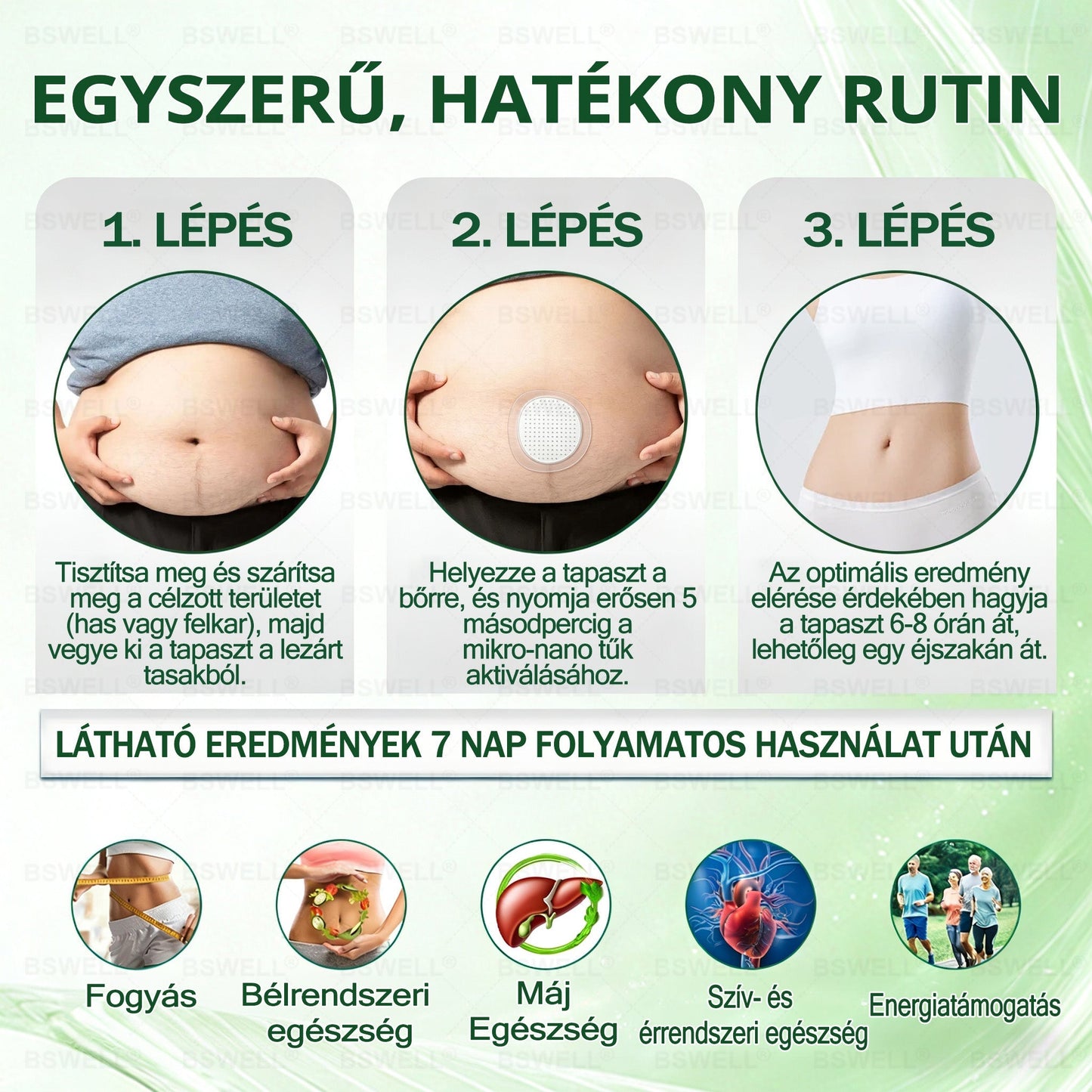 👩‍⚕️BSWELL® Nano mikrotűs karcsúsító tapasz (Naponta egyszer már 28 napon belül látható változások láthatók) Alkalmas: elhízás kezelésére, szív- és érrendszeri egészségre, cukorbetegség kezelésére, alvási apnoéra és bélrendszeri problémákr🔥