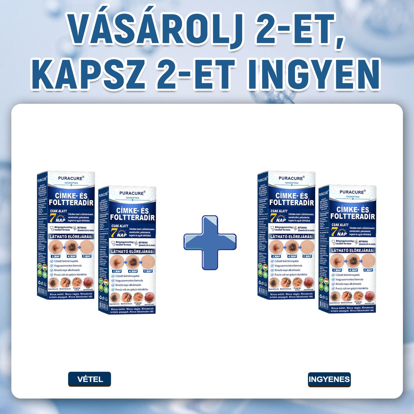 PuraCure® 👩‍⚕️ 𝟕 𝐍𝐚𝐩𝐨𝐬 Bőrkinövés- és Folteltávolító Toll Fájdalommentes és Hegmentes Professzionális Rollerball