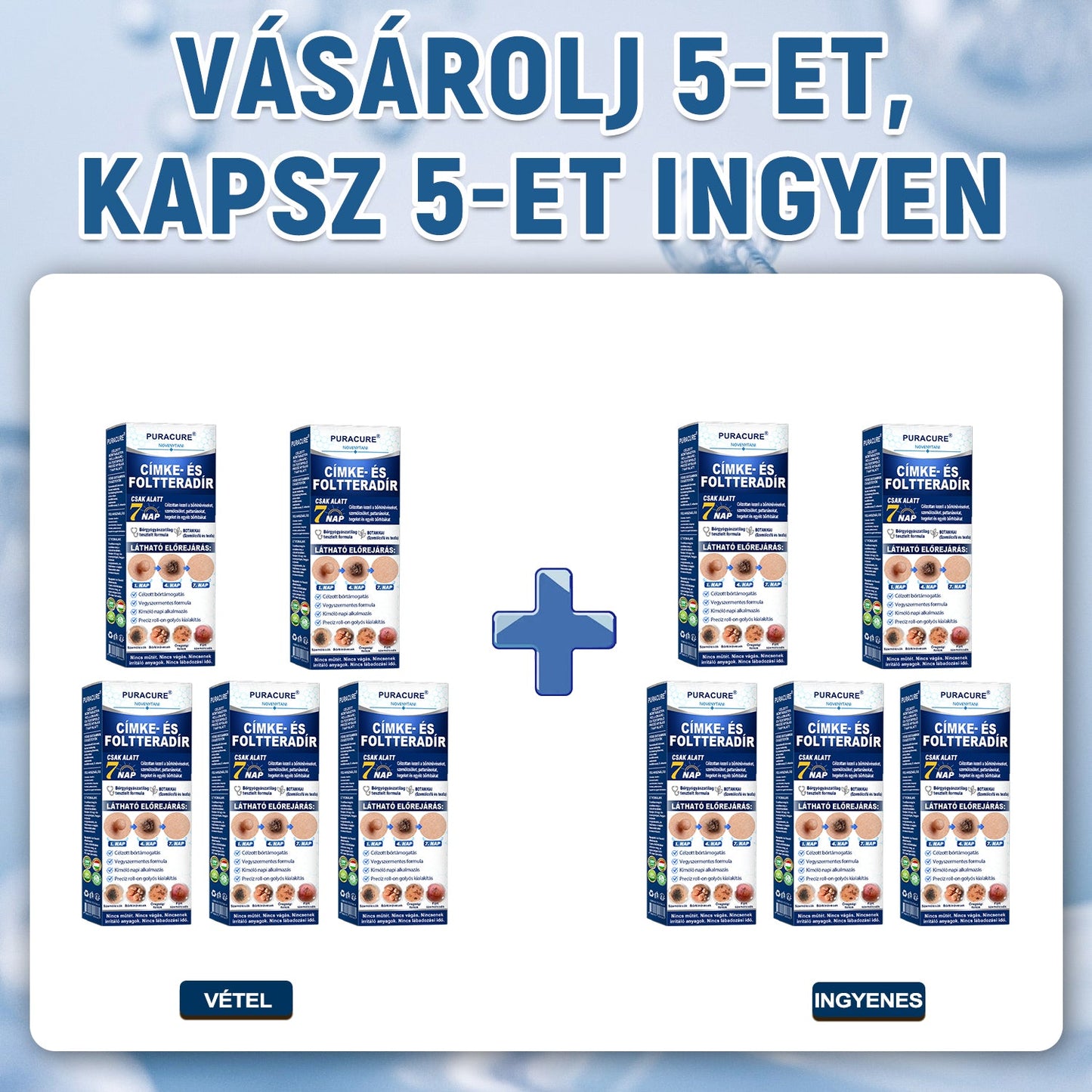 PuraCure® 👩‍⚕️ 𝟕 𝐍𝐚𝐩𝐨𝐬 Bőrkinövés- és Folteltávolító Toll Fájdalommentes és Hegmentes Professzionális Rollerball